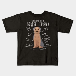 Border Terrier Blue and Tan Dog Anatomy Kids T-Shirt